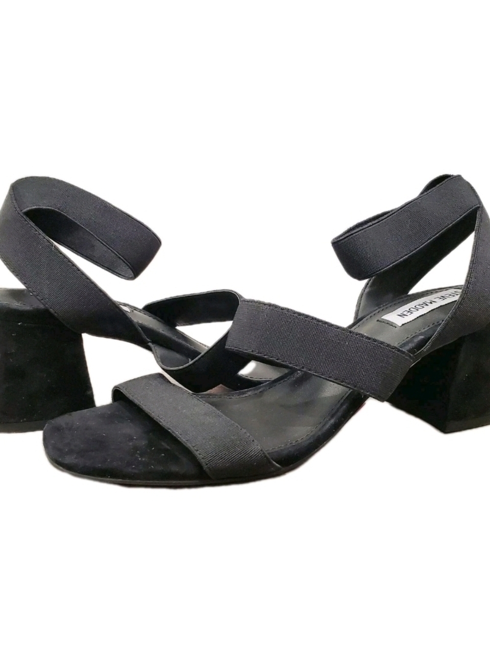 NEW Steve Madden Ingrid Black Elastic Strap Sandal